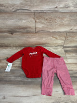 NEW Carter's My First Christmas Bodysuit & Bottoms Set Red sz 6m