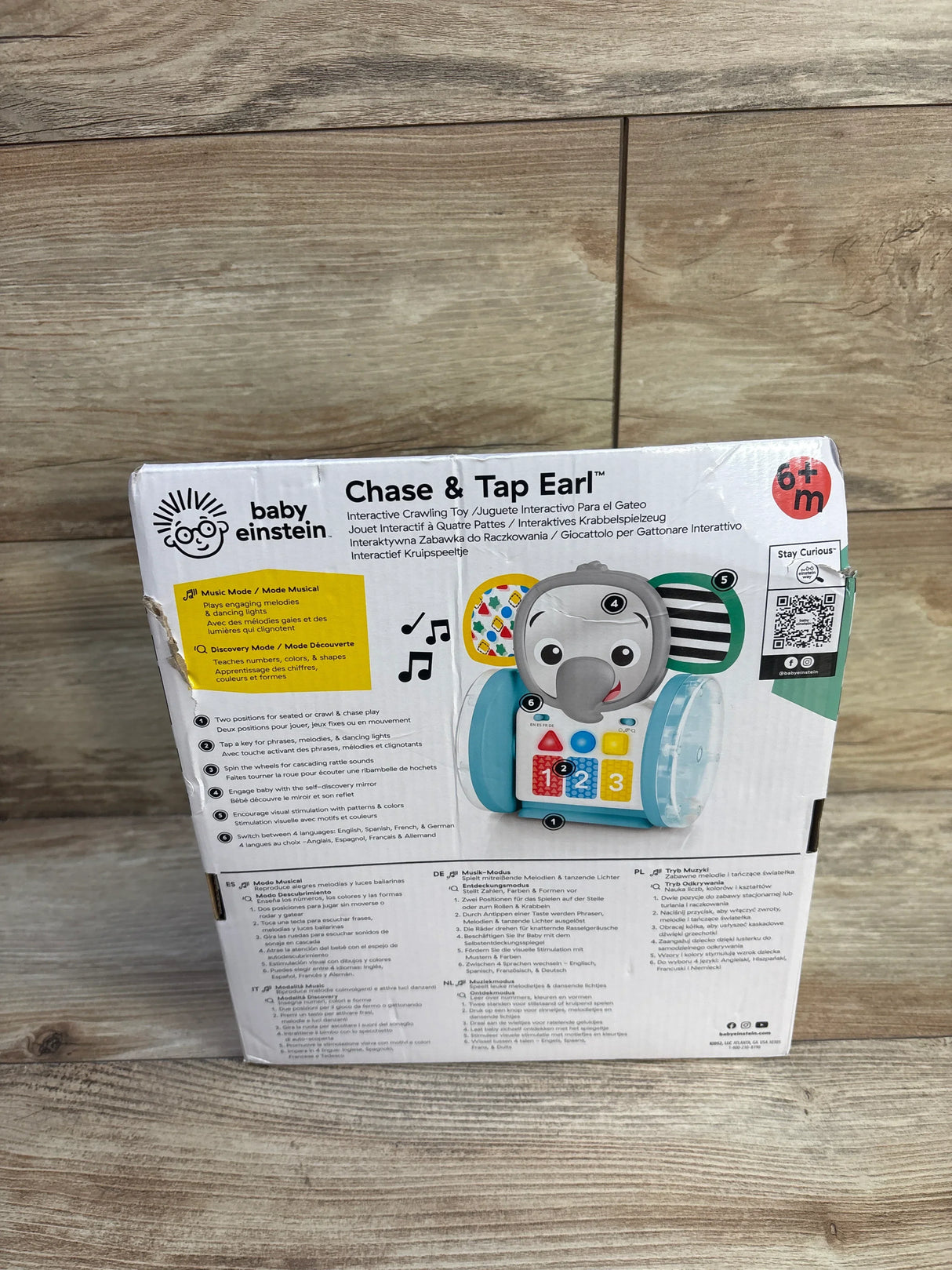 NEW Baby Einstein Chase & Tap Earl Crawling Toy