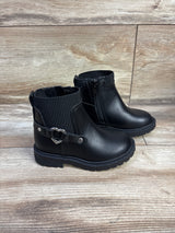 Old Navy Faux Leather Zip Up Moto Boots Black sz 6c