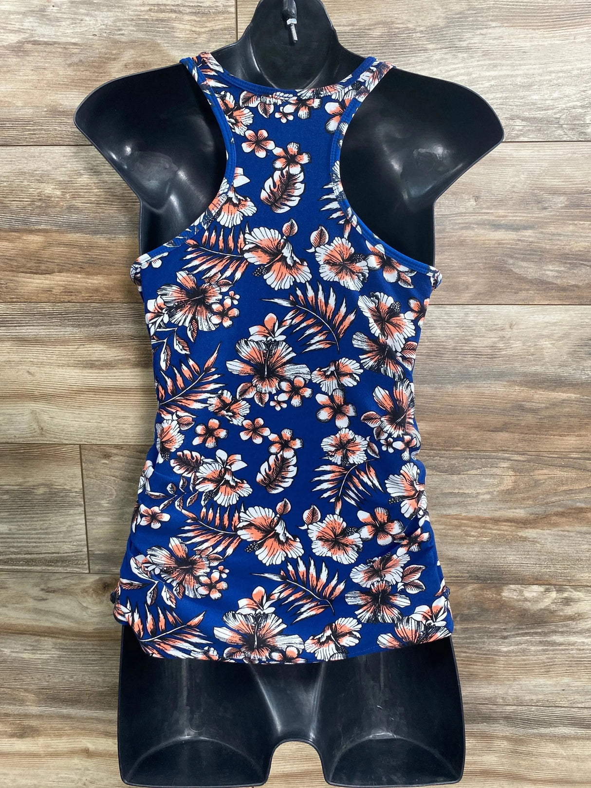 Derek Heart Maternity Floral Tank Top Blue sz Medium