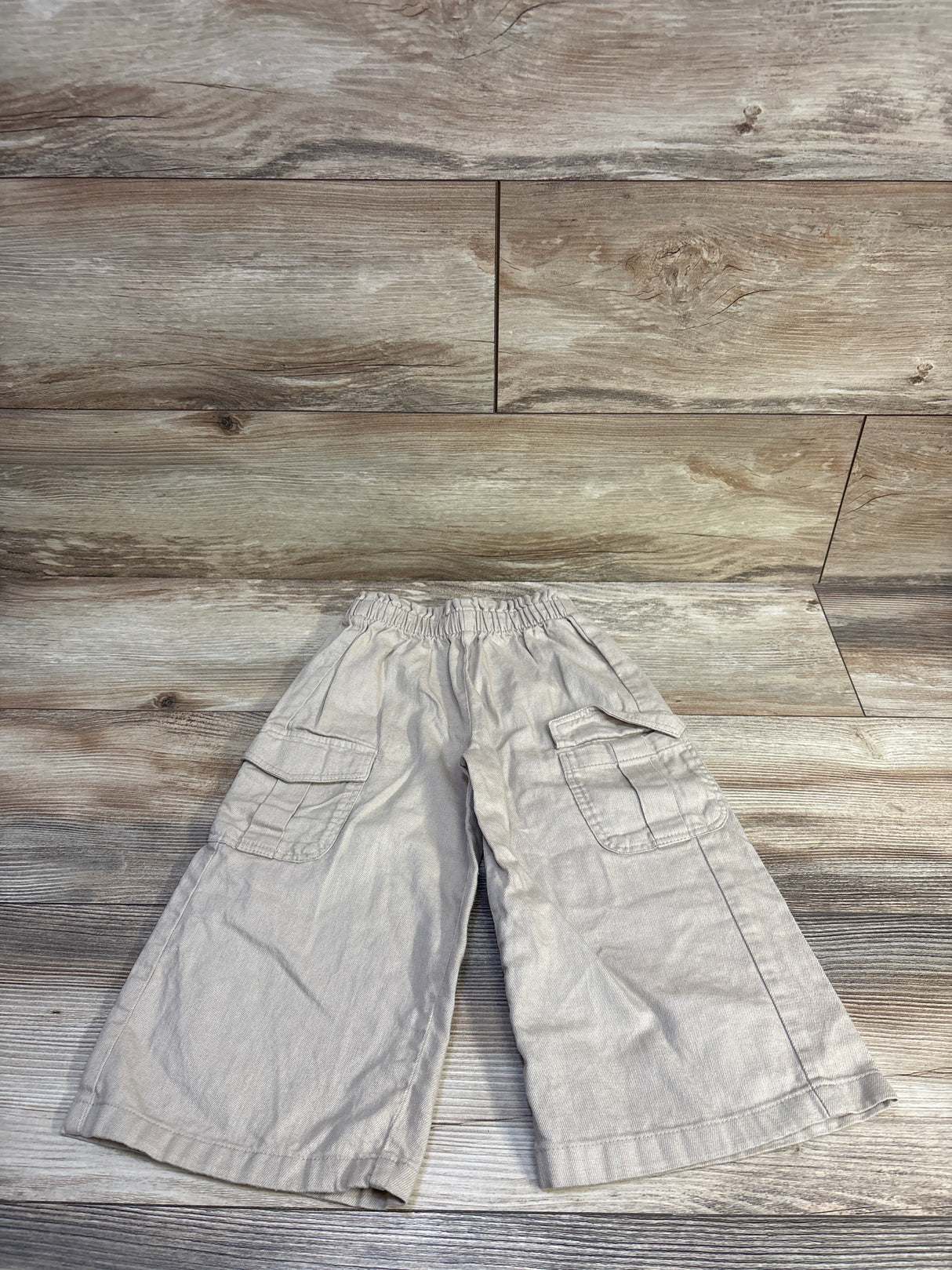 H&M Pull-On Wide Leg Cargo Pants Tan sz 3T