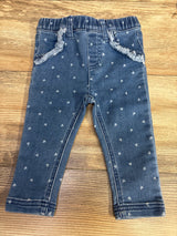 Cat & Jack Frayed Heart Jeggings Blue sz 6-9m