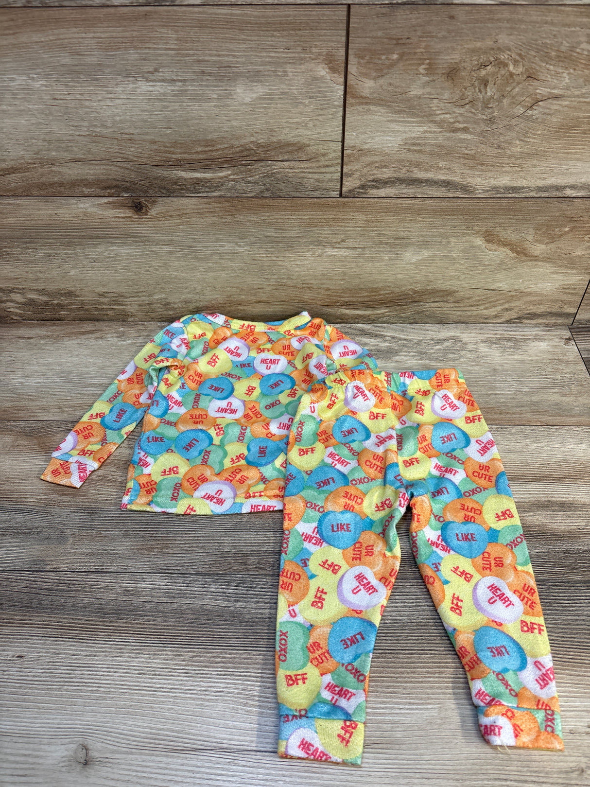 Sweethearts Valentines Day Heart Print Pajama Set Multicolored sz 18m