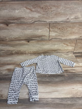 Cat & Jack 2pc Ribbed XO Shirt & Pants Set White sz 6-9m