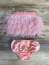Darling of August 2pc Ostrich Feather Skirt & Bloomers Pink sz 3T