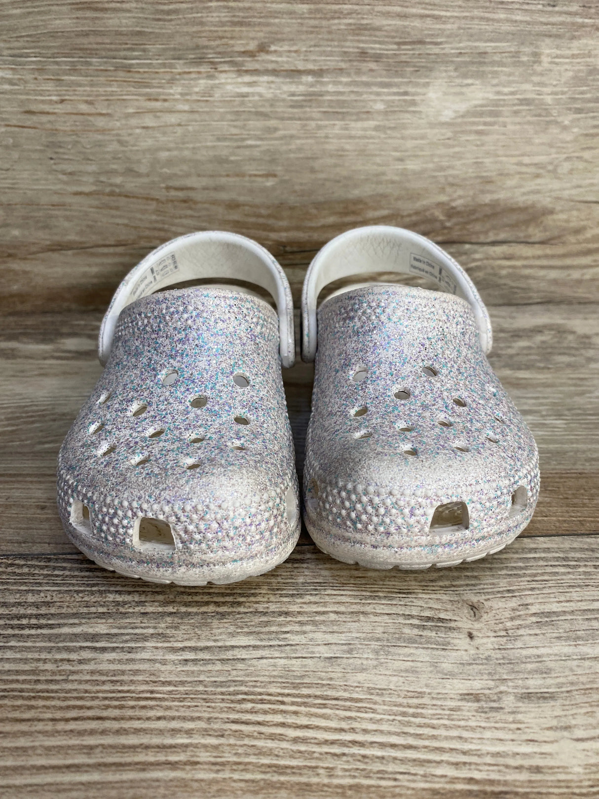 Crocs Classic Glitter Clogs Ivory sz 7c