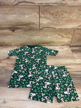 Hanna Andersson Peanuts Shamrock Short Johns 2pc Pajamas Green sz 5T