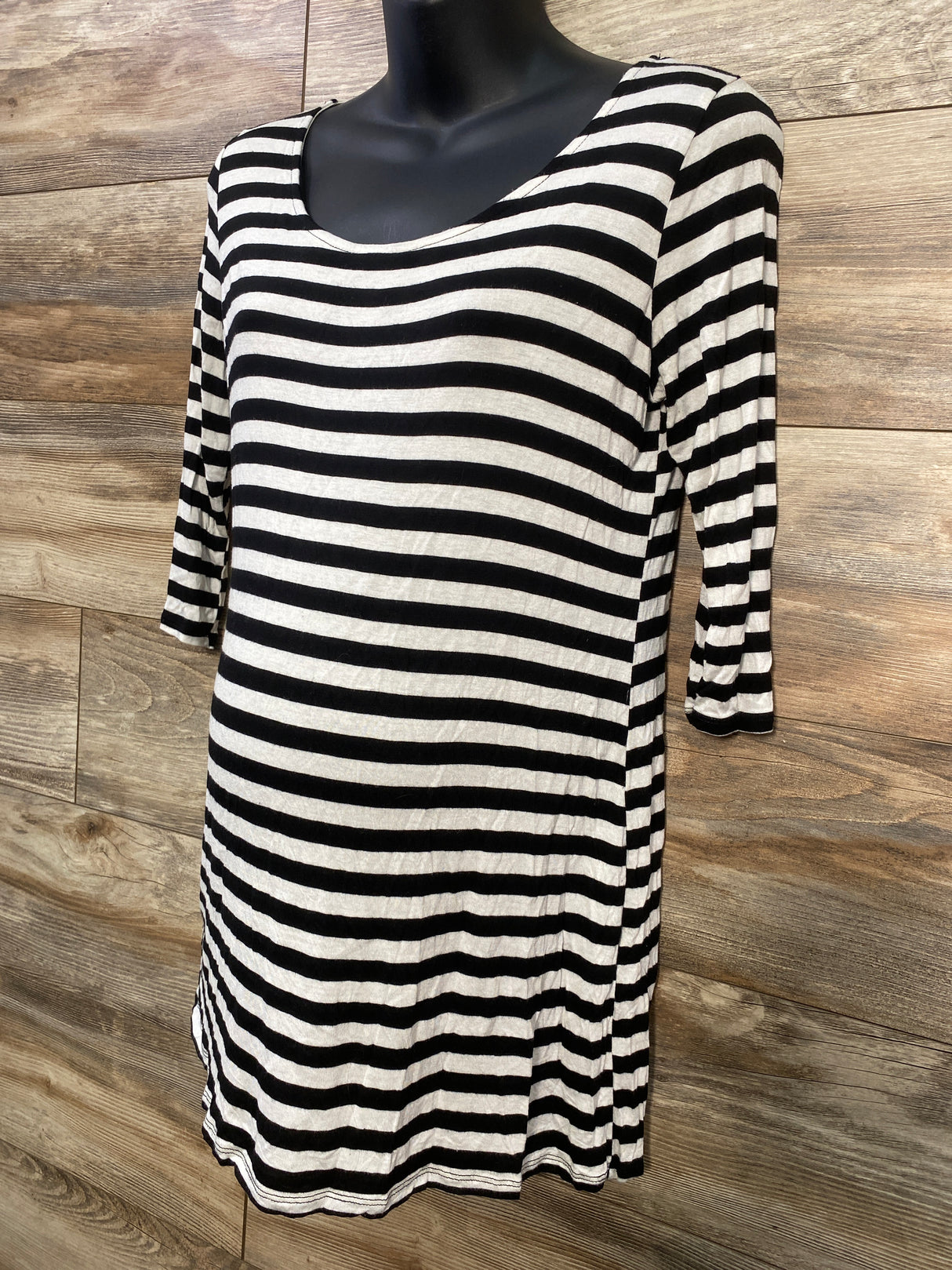 Pink Blush Striped Shirt Black/White sz Small