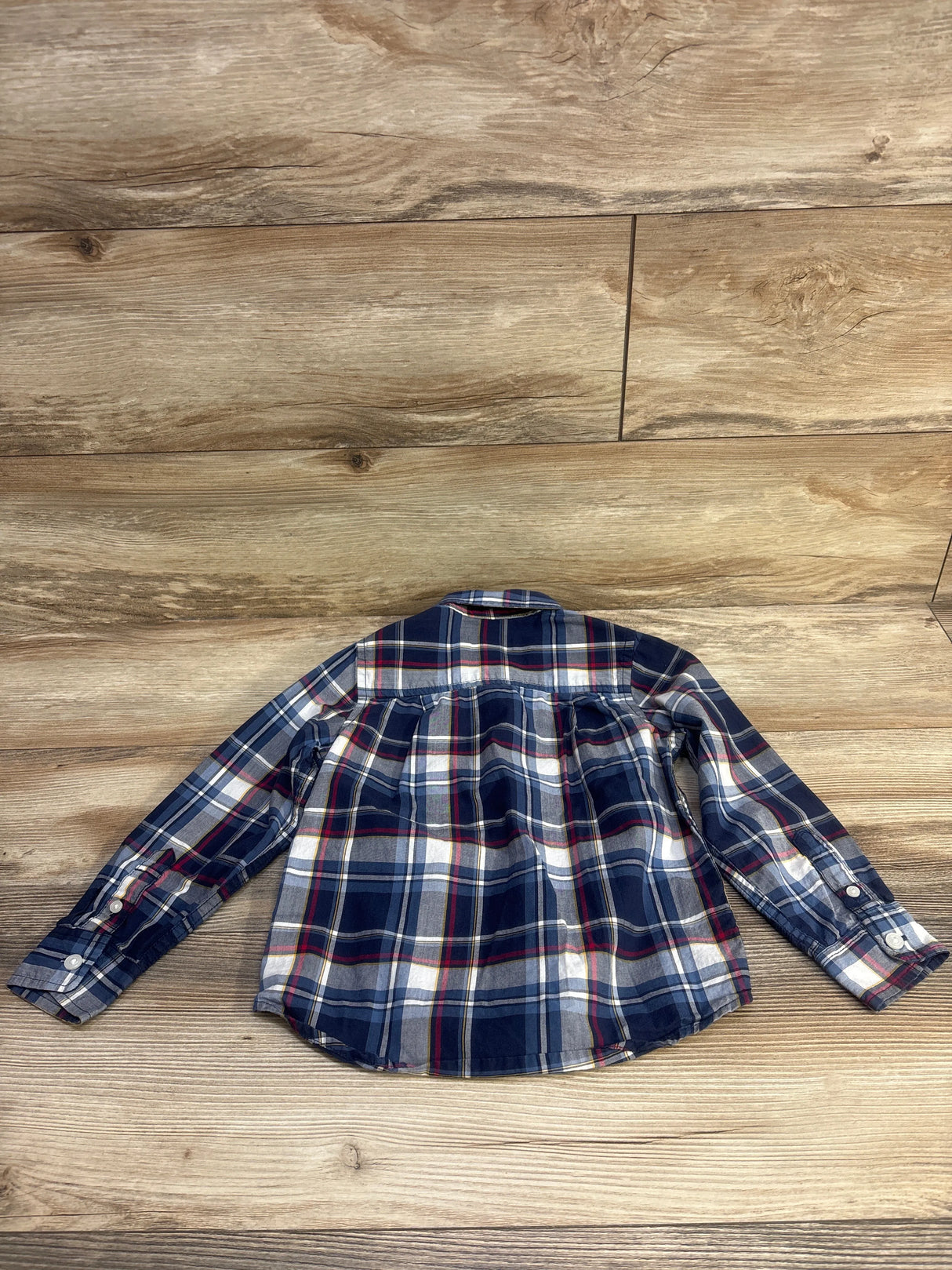 Children's Place Plaid Button Up Shirt Navy sz 4T - Me n Mommy To Be