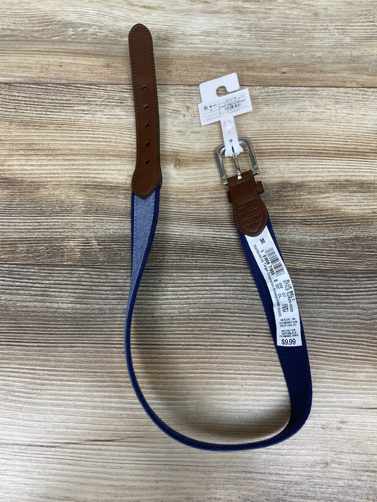 NEW Cat & Jack Chambray Belt Blue sz Medium