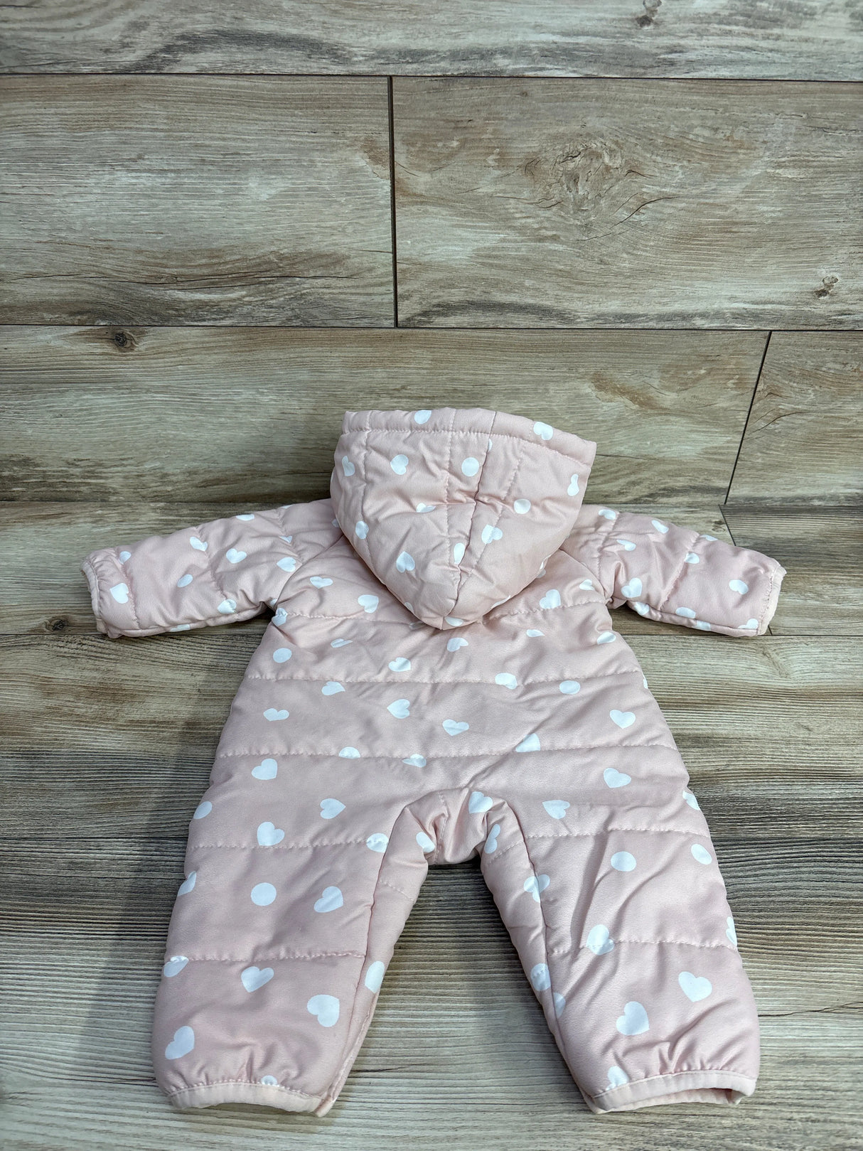 Shein Heart Print Snow Suit Pink sz 3-6m