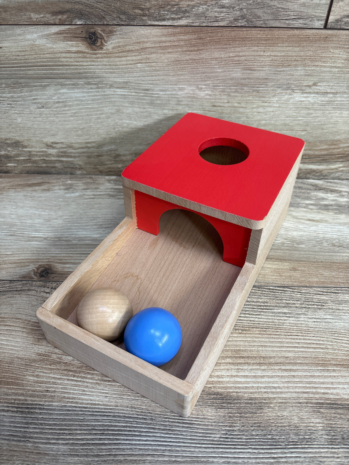 Wooden Ball Drop Toy w/ Two Balls
