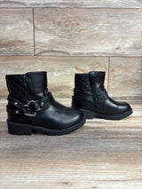 Sugar Faux Leather Heart Buckle Boots, Black sz 8c