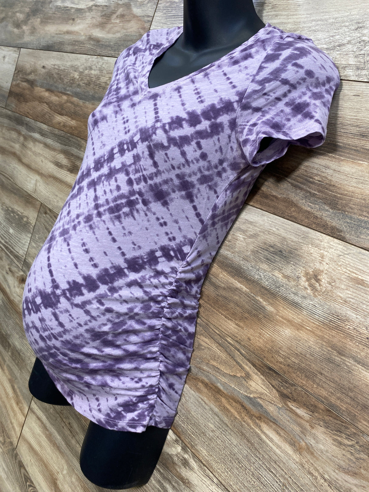 Sonoma Maternity Tie-Dye Ruched Shirt Purple sz Small