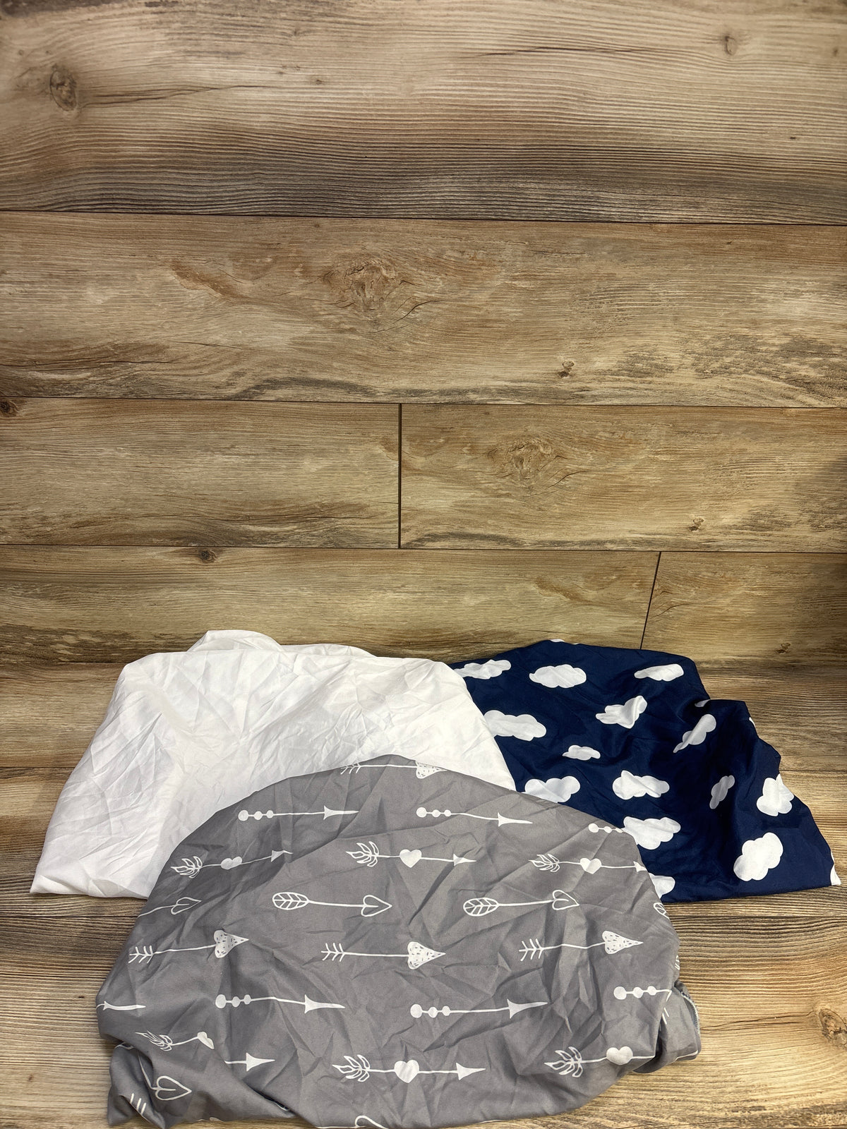 Biloban 3pk Fitted Bassinet Sheets White/Navy 21''x35''