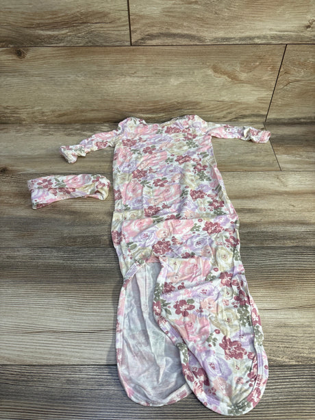 Baby Essentials 2pc Floral Gown & Headband Pink sz 3m - Me n Mommy To Be