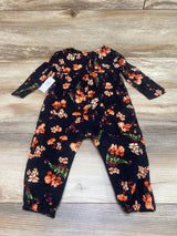 NEW Old Navy Black Smocked Floral Romper & Headband Set sz 12-18m