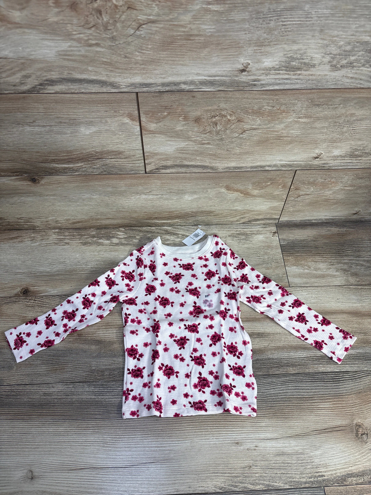 NEW Old Navy Floral Thermal Shirt White sz 3T