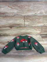 Shien Knitted Mushroom Crop Sweater Green sz 5T