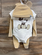 NEW Disney Baby 5pc Mickey Mouse Velvet Gift Set Yellow sz 3/6m