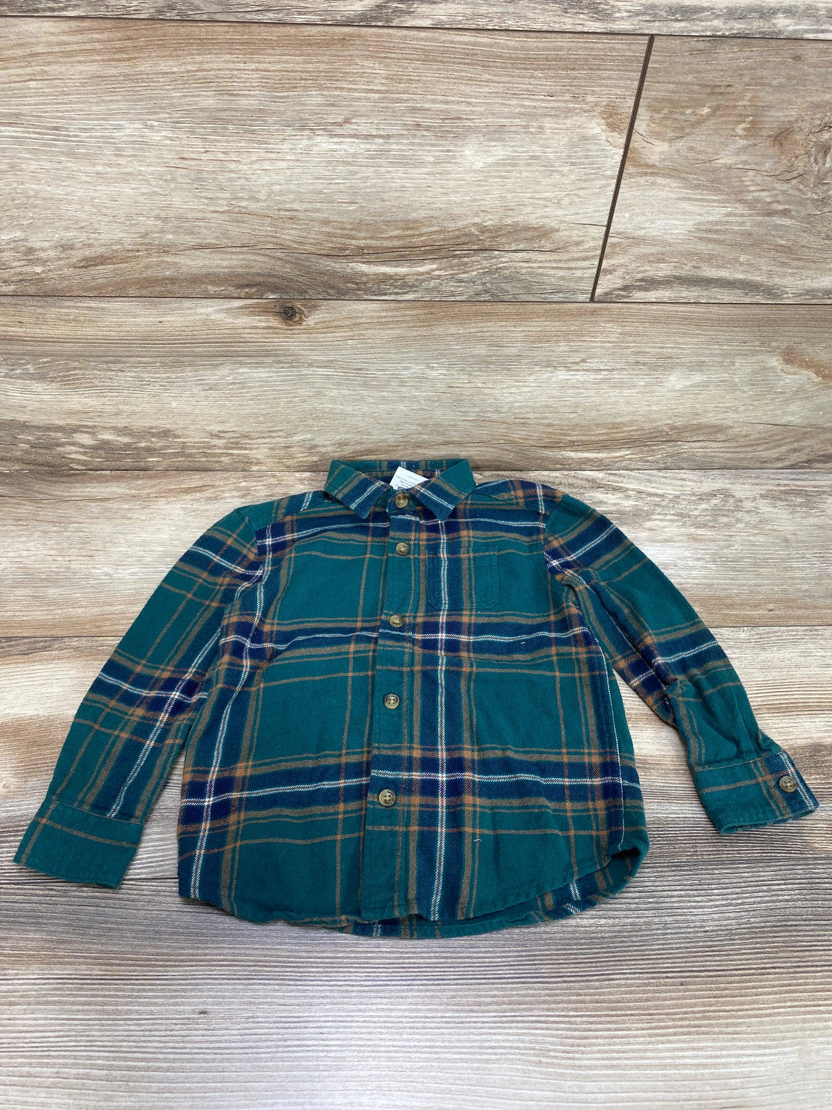 Jumping Beans Plaid Flannel Shirt Green sz 2T