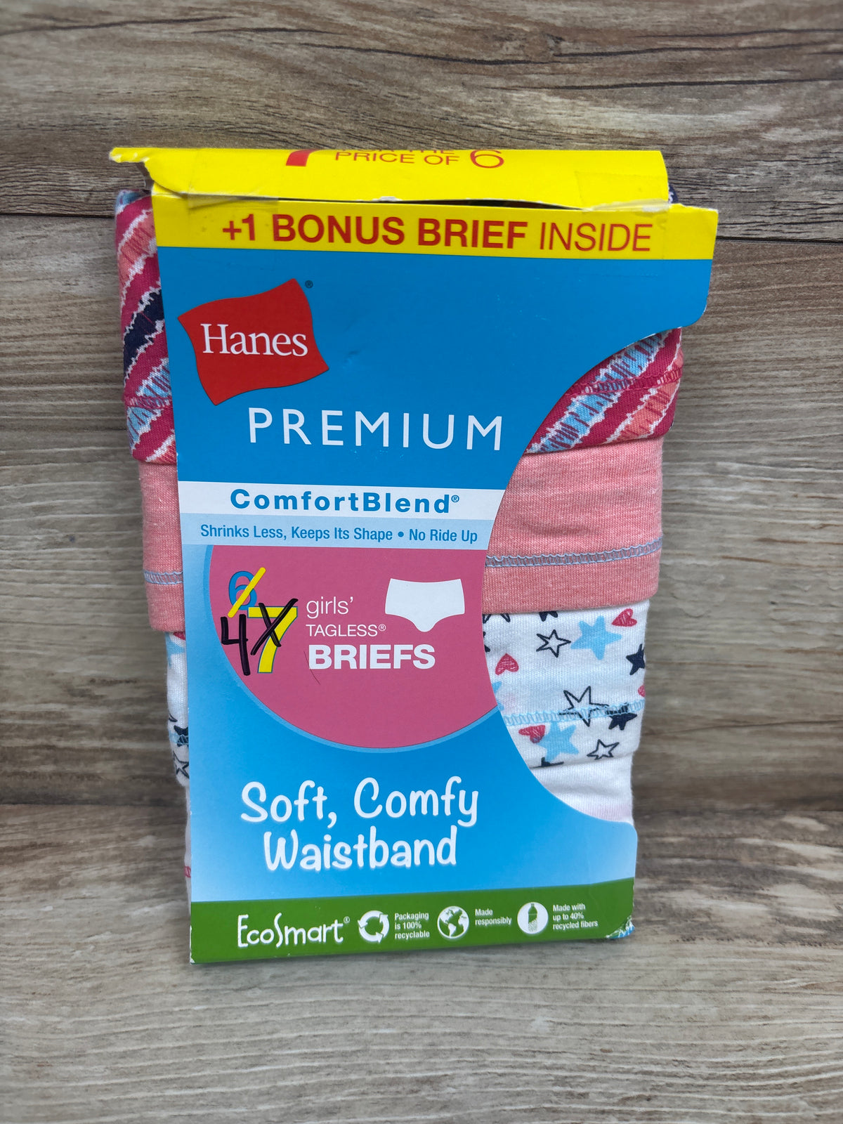 NEW Hanes Premium ComfortBlend Girls' Tagless Briefs 4pk sz 8