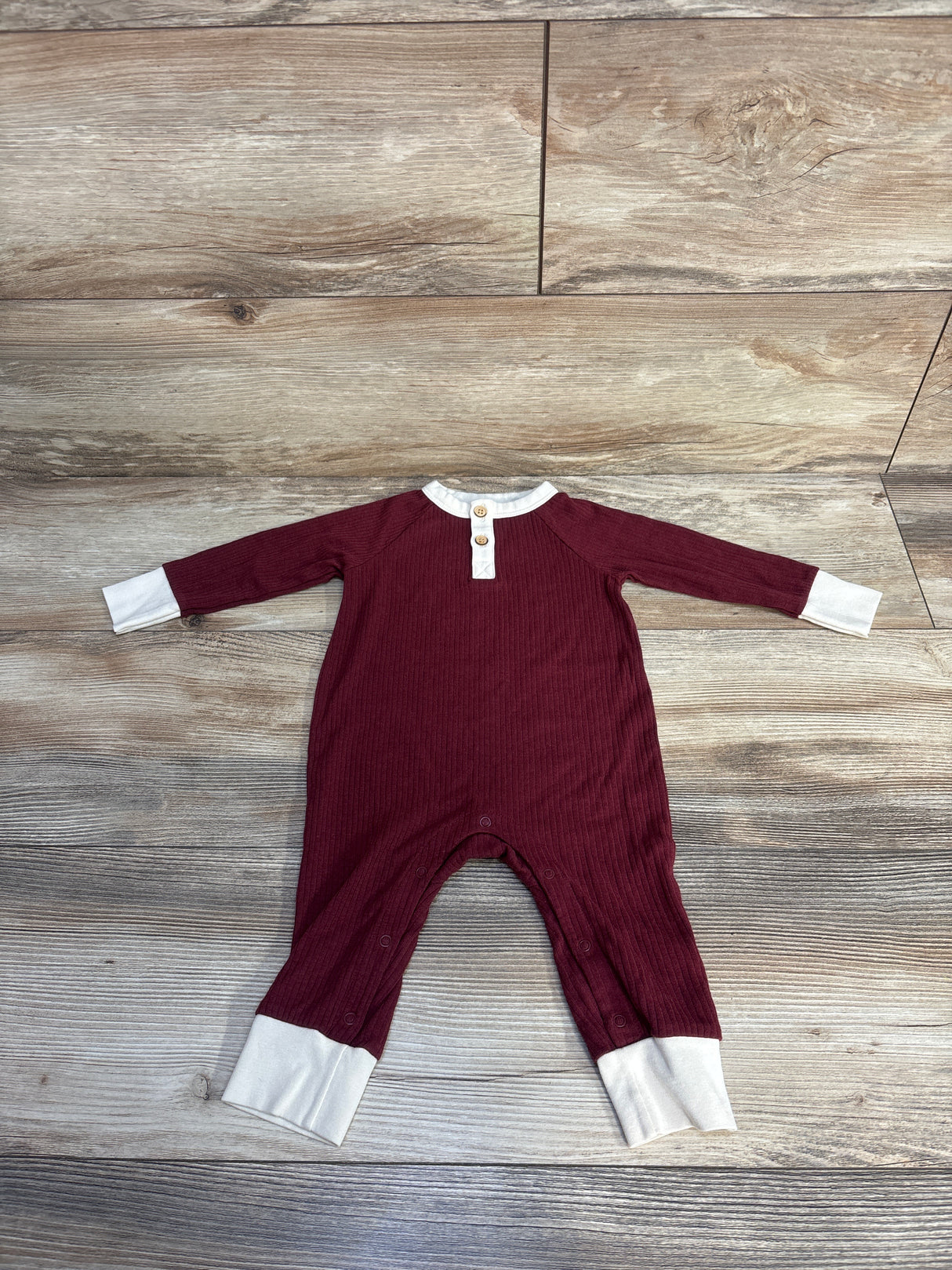 Cat & Jack Ribbed Long Sleeve Coverall Burgundy sz 6-9m