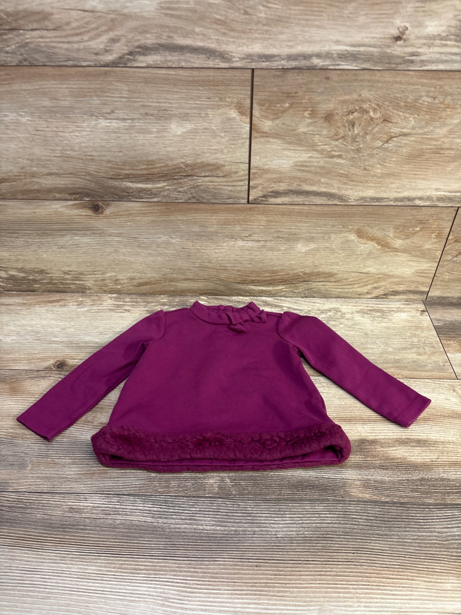 Janie & Jack Faux Fur Trim Ponte Top Purple sz 12-18m