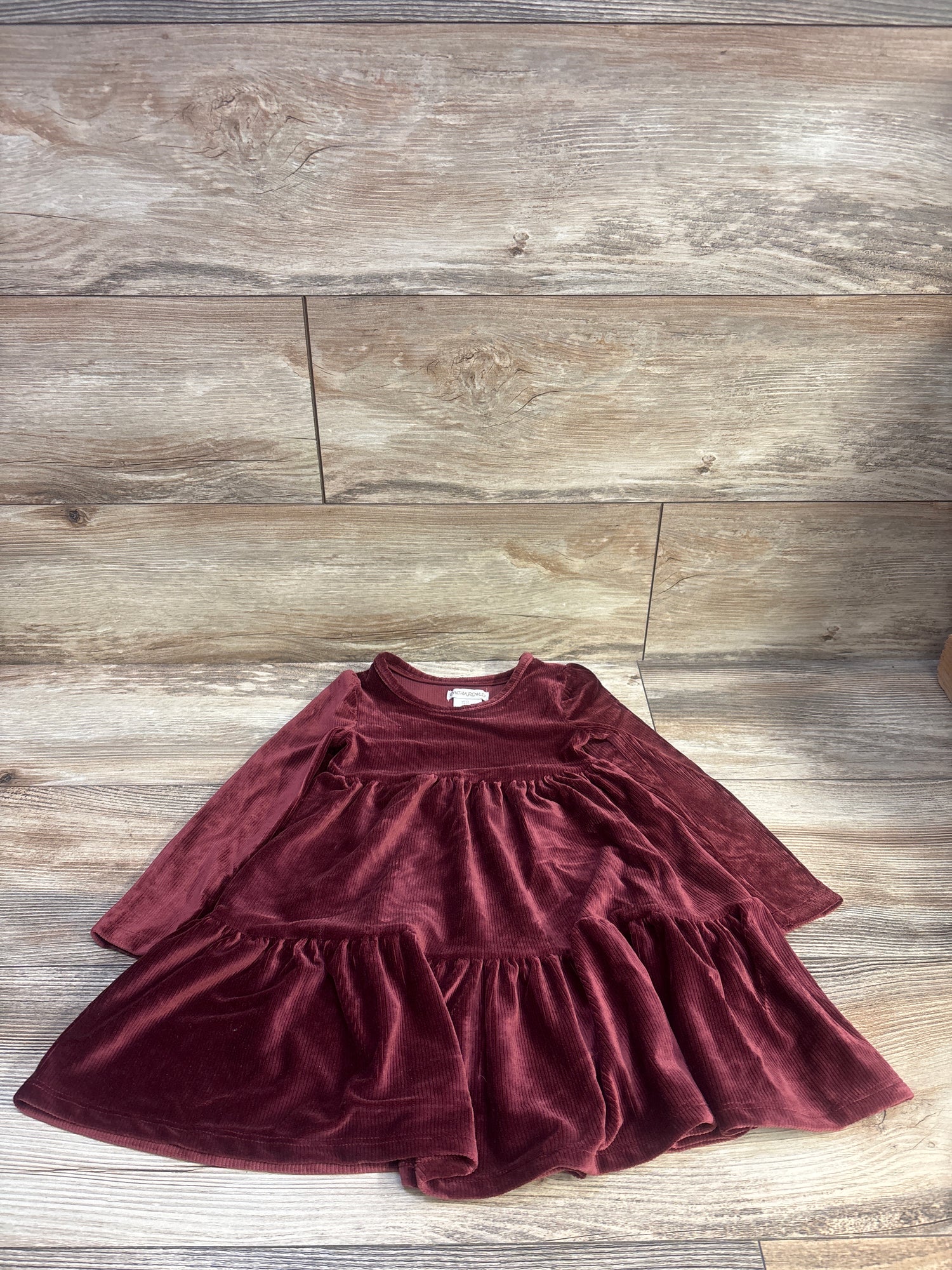 Cynthia Rowley Long Sleeve Velvet Dress Maroon sz 2T