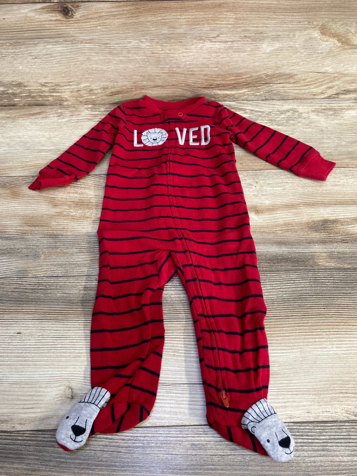Just One You Striped Sleeper Red sz 9m