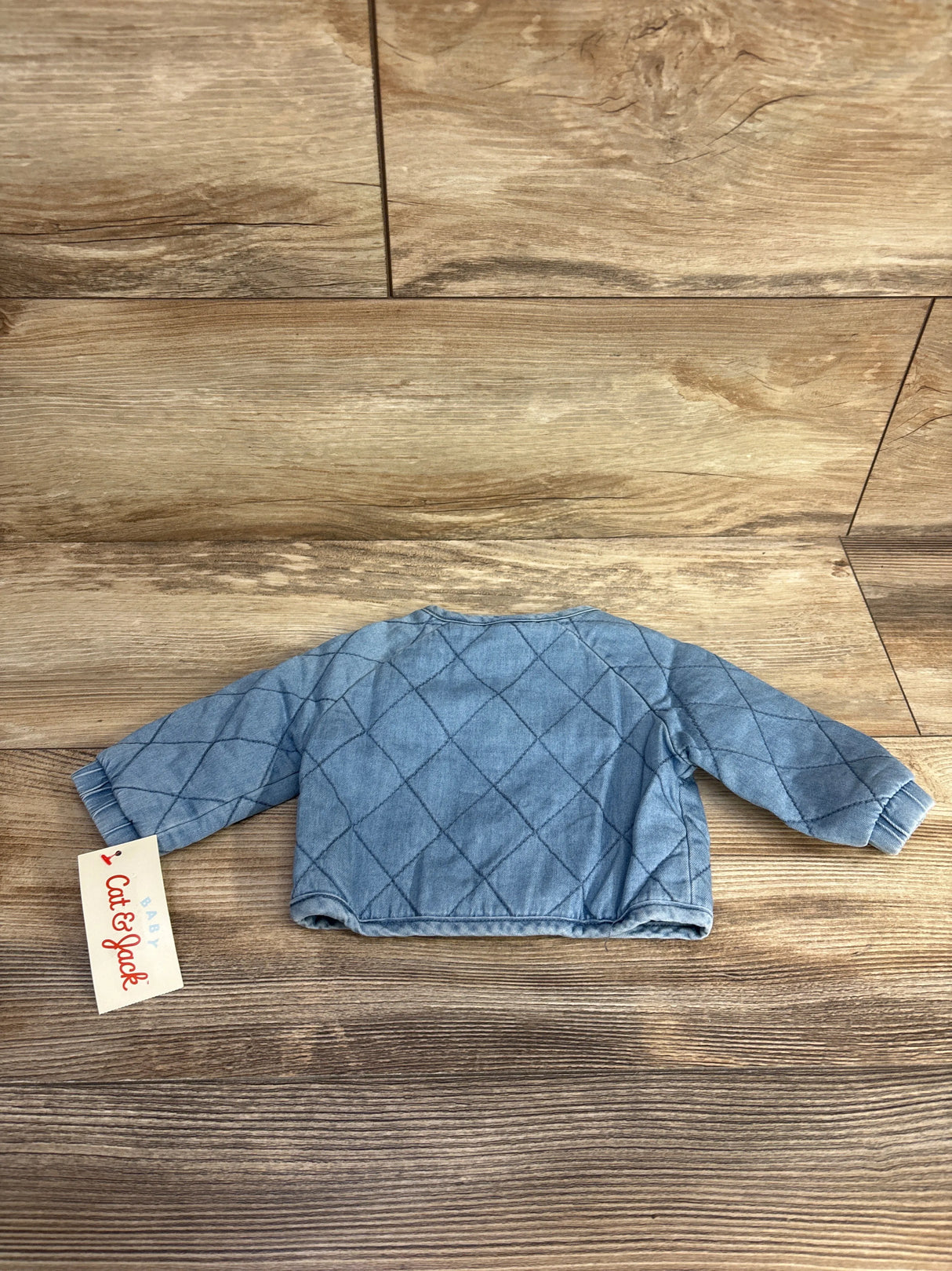 NEW Cat & Jack Chambray Quilted Jacket Blue sz Newborn