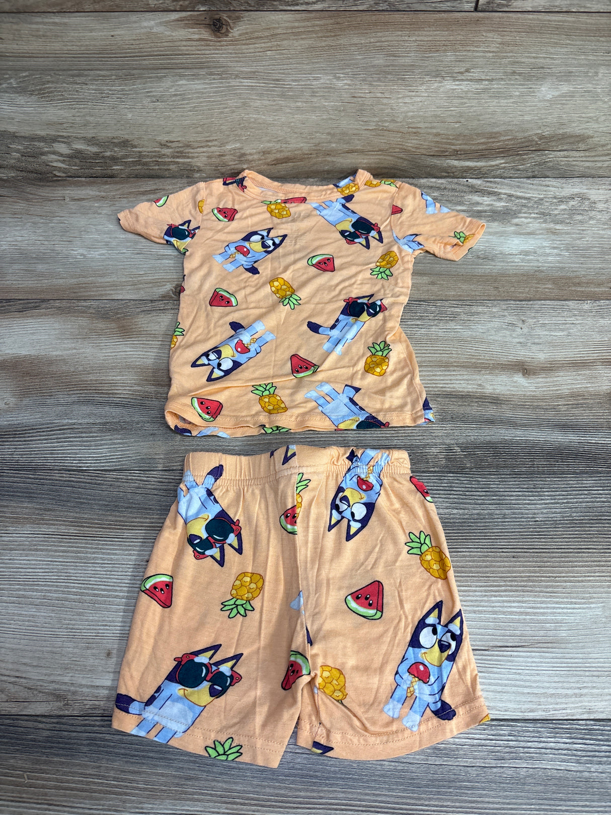 Bluey 2pc Fruit Pajama Set Peach sz 3T