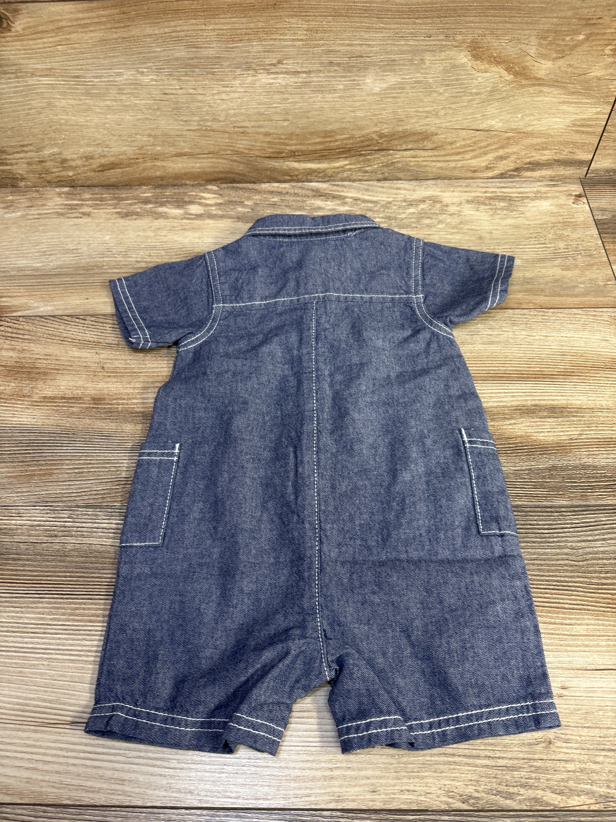 Calvin Klein Chambray Polo Shortie Romper Blue sz 6/9m