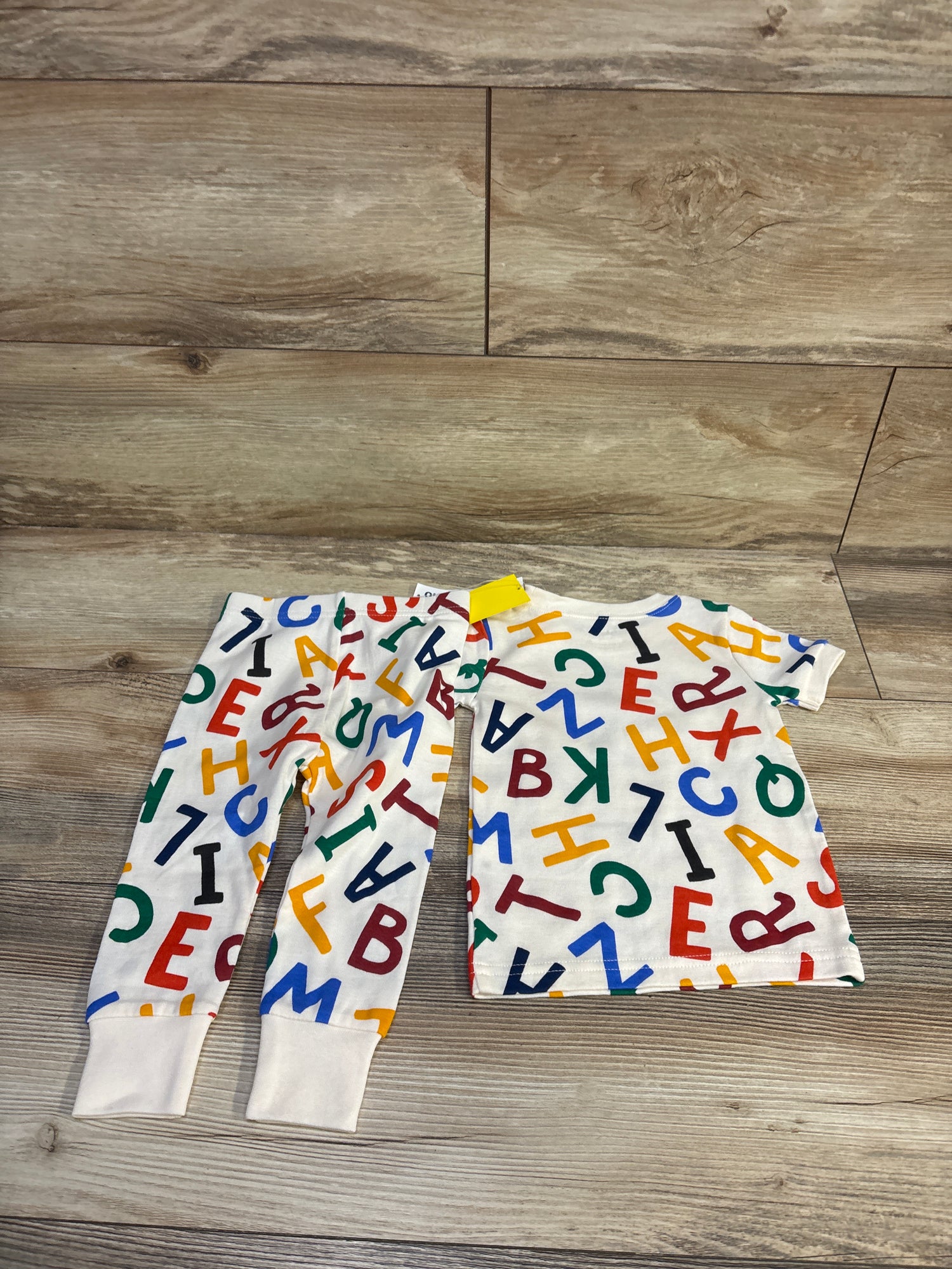 NEW Old Navy 2pc ABC Pajama Set Ivory sz 12-18m