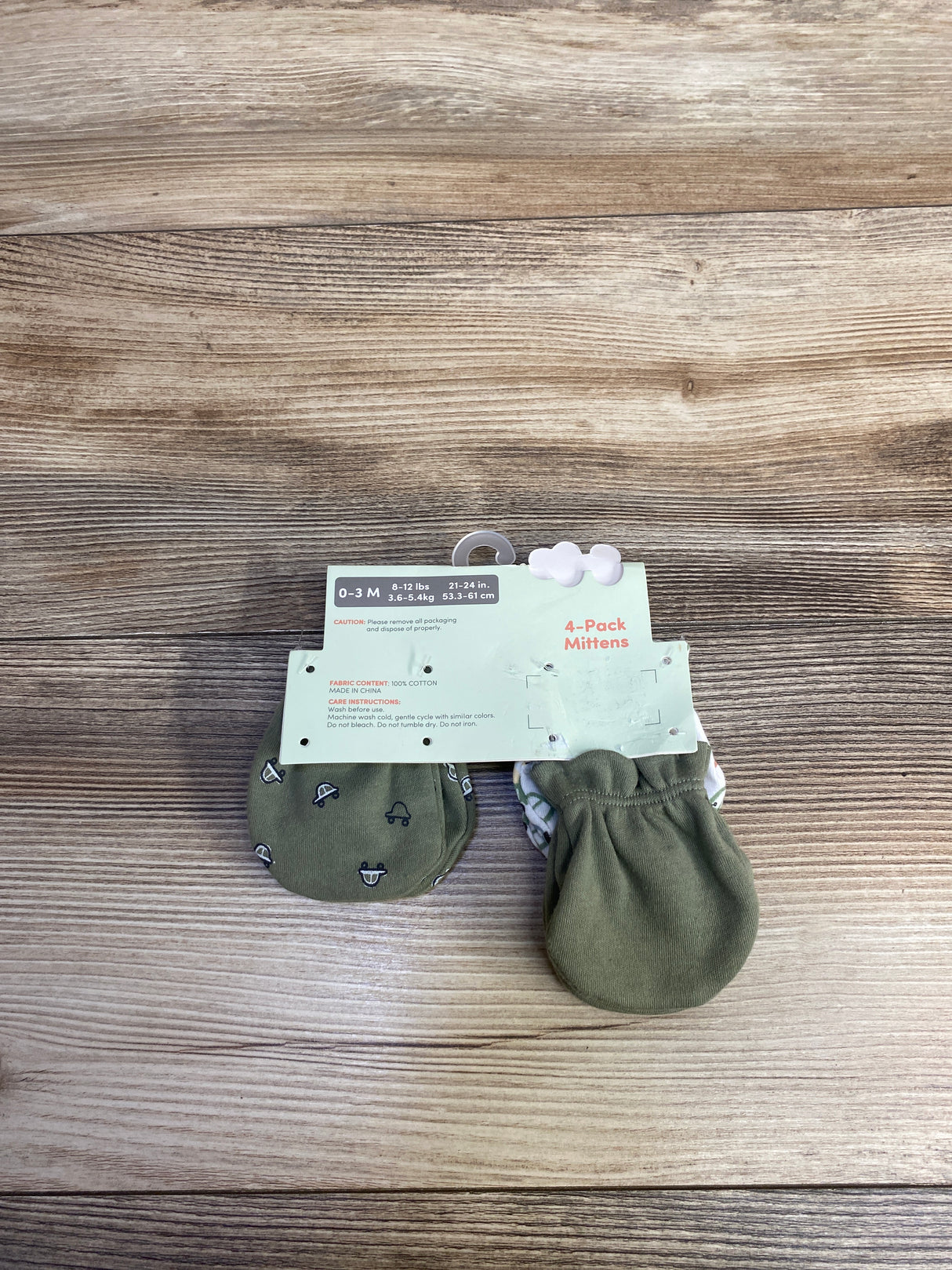 NEW Laughing Llama Mittens 3pk, Green sz 0-3m