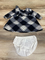 Just One You 2pc Plaid Ruffle Dress & Bloomers Black sz 3m