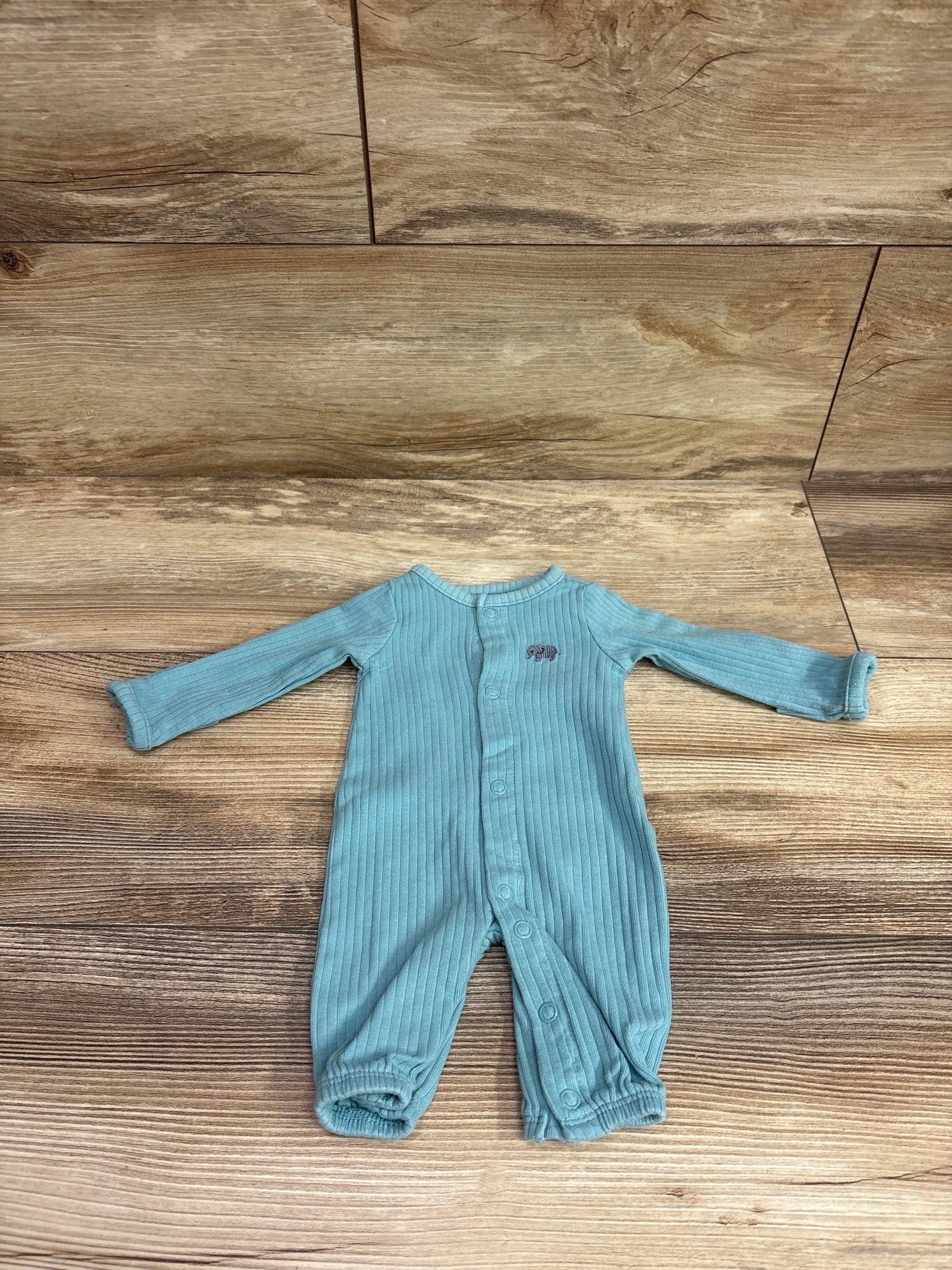 Just One You Ribbed Footless Snap Sleeper Blue sz Preemie