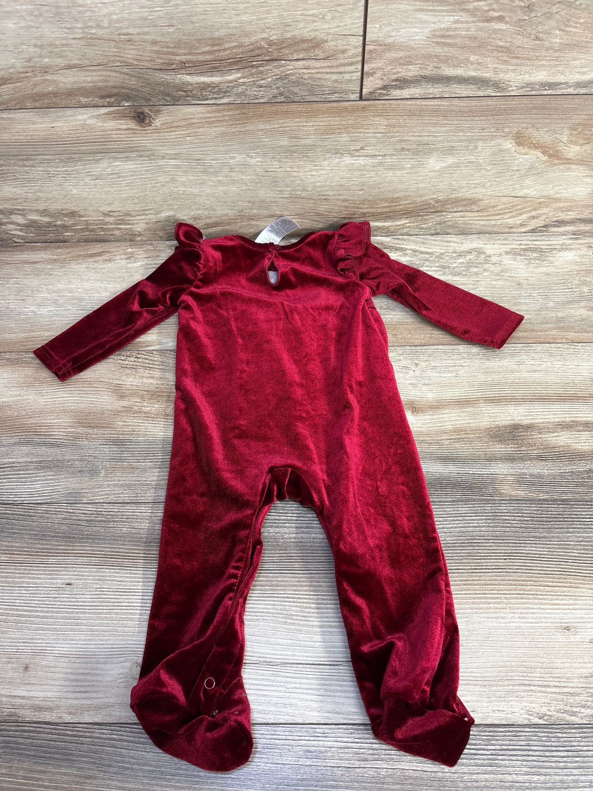 Baby Starters Velvet My First Christmas Coverall Burgundy sz 9m