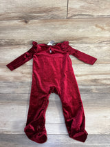 Baby Starters Velvet My First Christmas Coverall Burgundy sz 9m