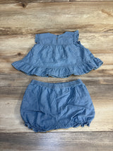 Carter's Chambray 2pc Top & Bloomers Set Blue sz 18m