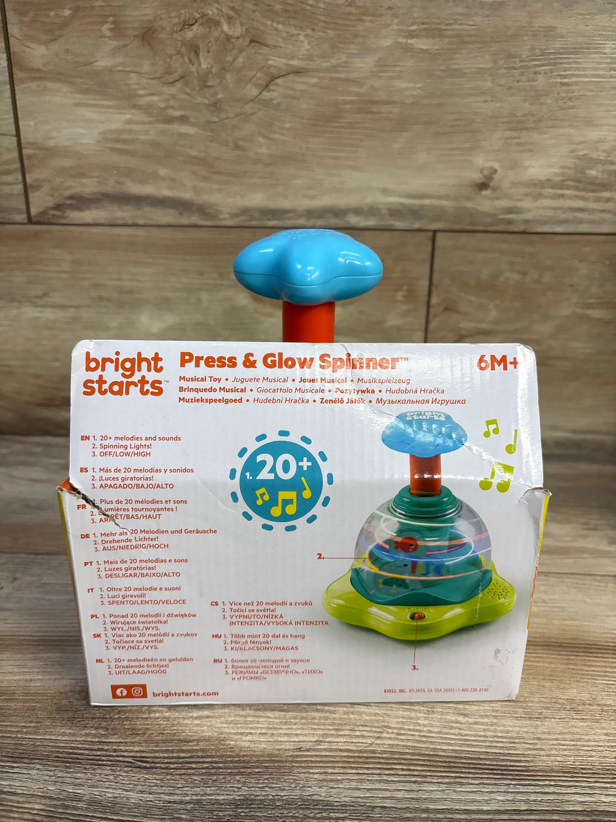 NEW Bright Starts Press & Glow Spinner
