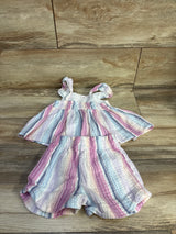 Calvin Klein Jeans 2pc Striped Gauze Top & Shorts Set Pink sz 5T