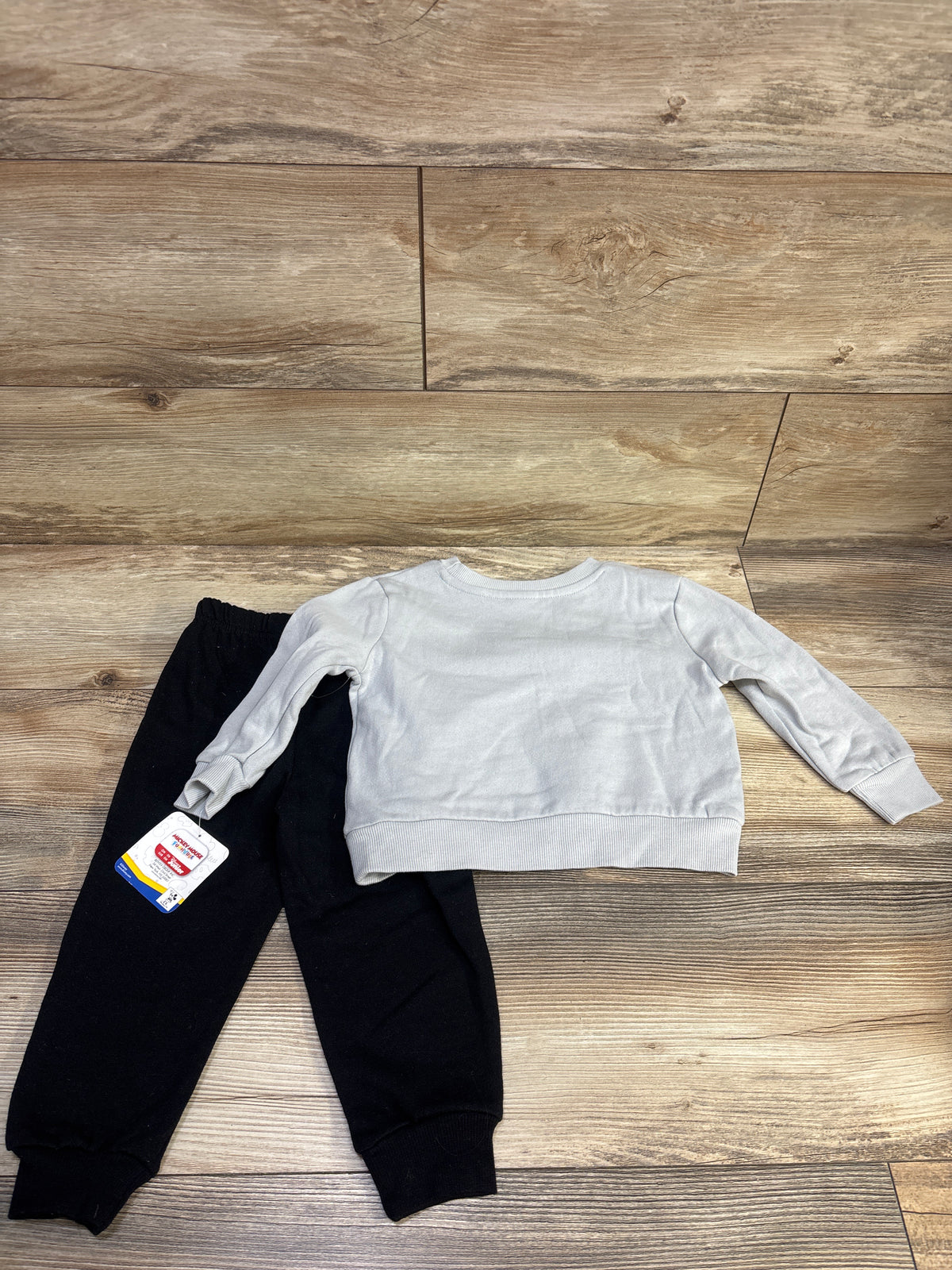 NEW Disney Junior Mickey Mouse 2pc Christmas Sweatshirt & Pants Set Grey sz 2T