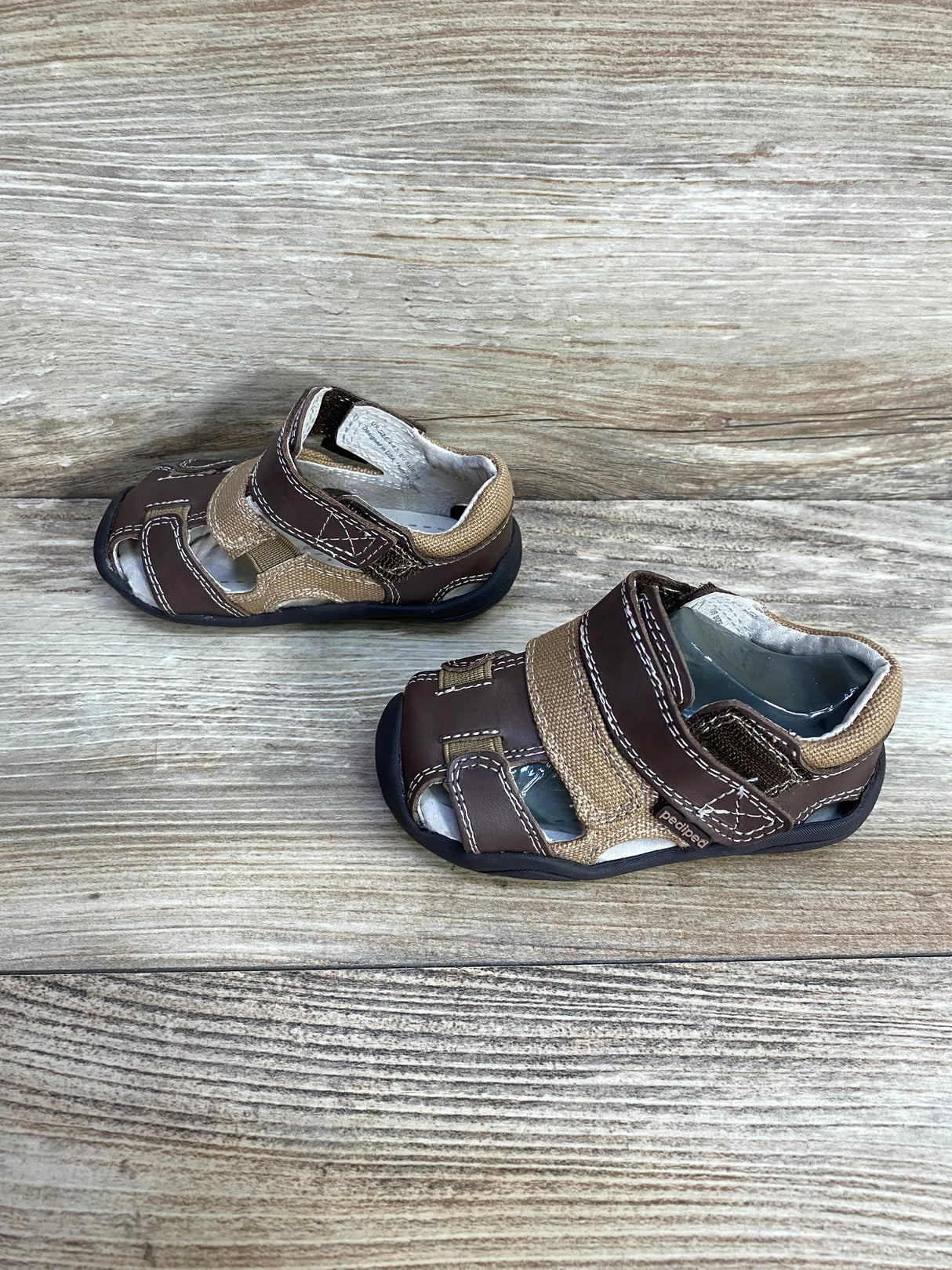 Pediped Grip 'n' Go Joshua Brown Sandals sz 4-4.5c