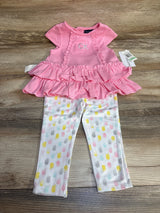 NEW Calvin Klein Jeans 2pc Ruffle Top & Leggings Pink sz 18m - Me n Mommy To Be