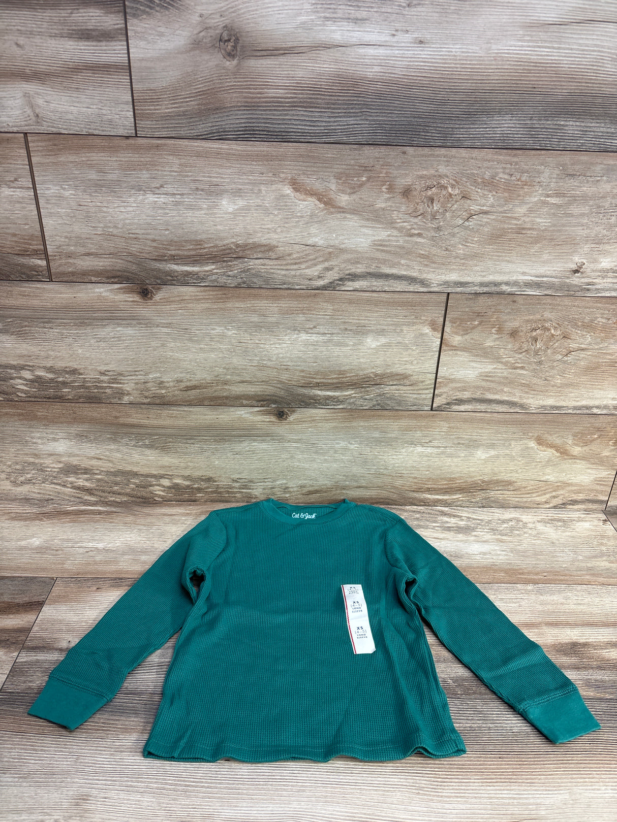 NEW Cat & Jack Waffle Knit Shirt Green sz 4-5T