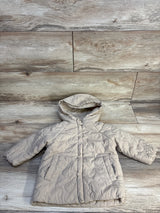 Starting Out Sherpa Lined Floral Puffer Coat Beige sz 12m