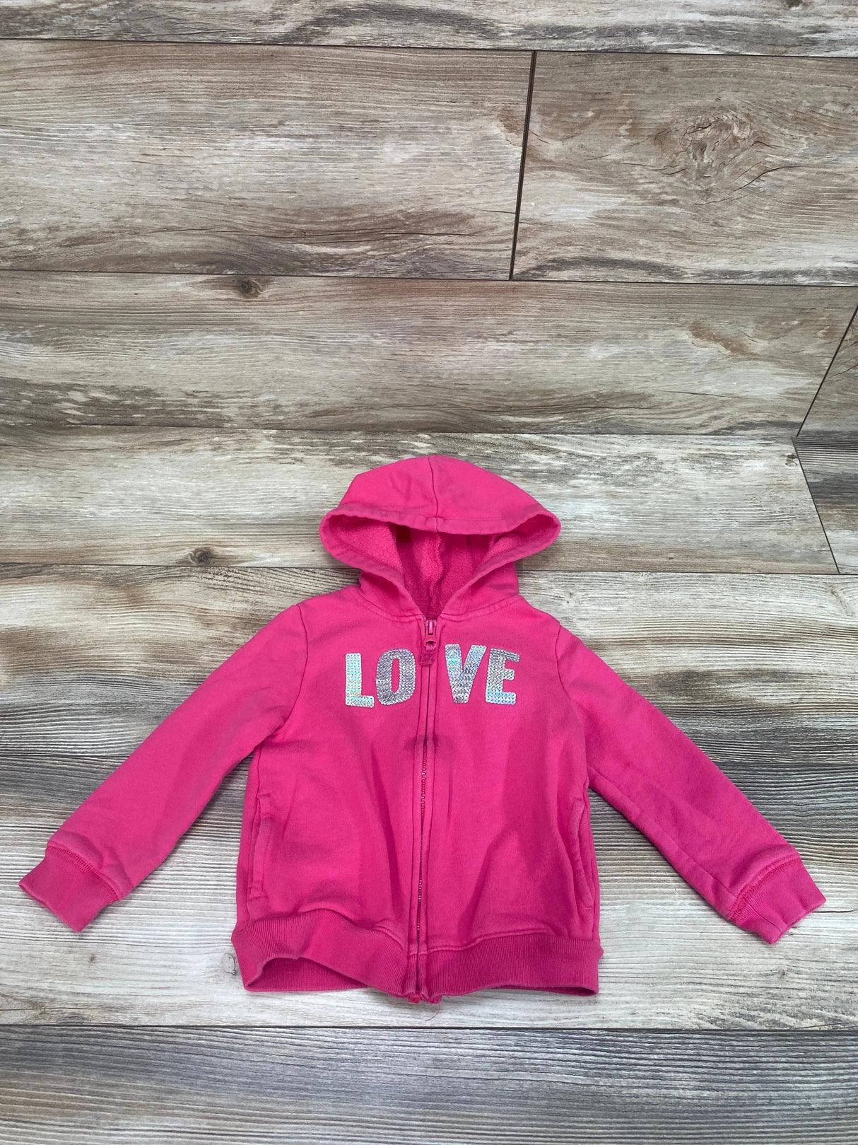 Carter's Full Zip Love Hoodie Pink sz 2T