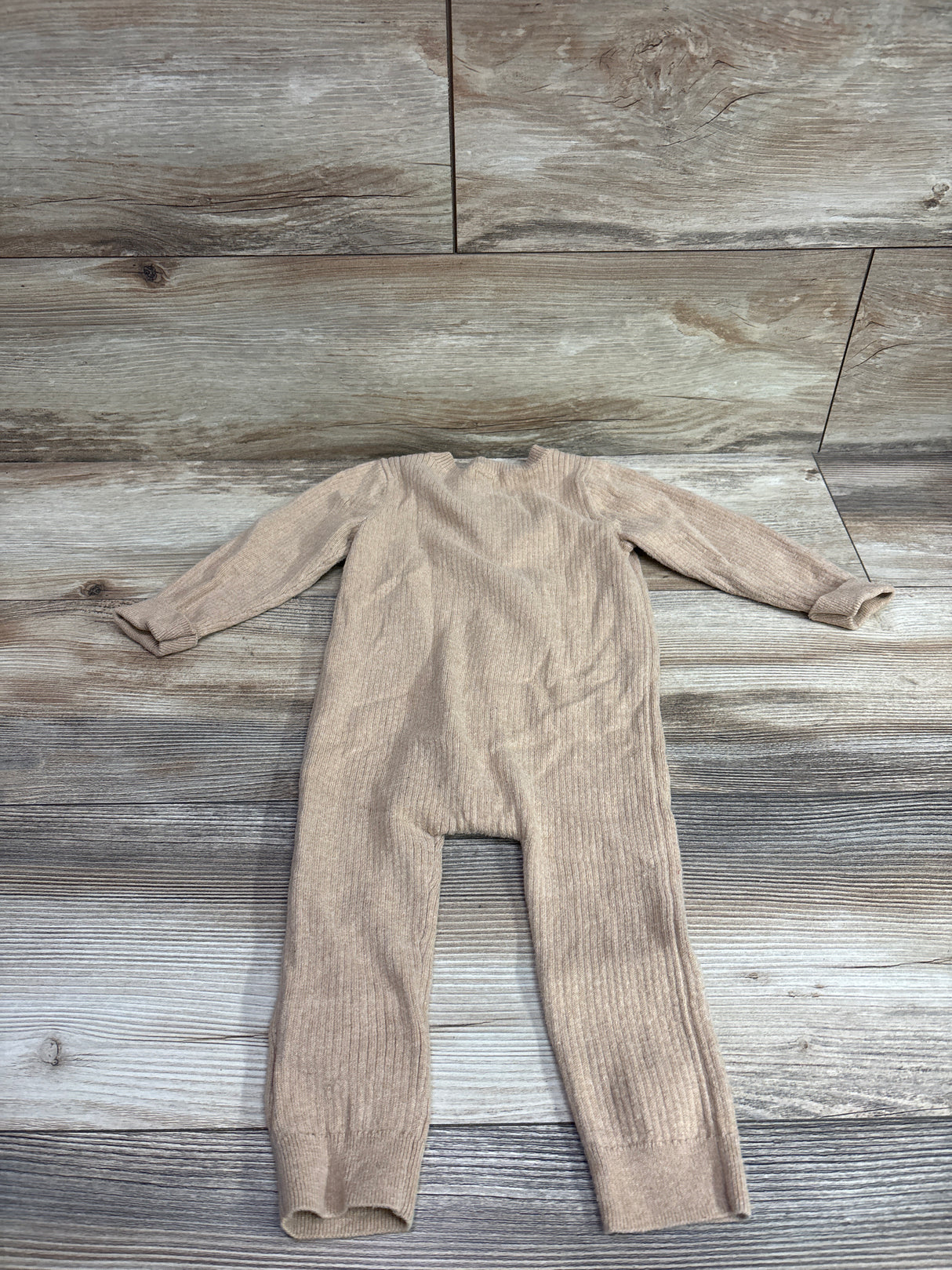 Baby Gap Knit Button-Front Coverall Tan sz 12-18m