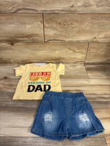 NEW NZRVAWS 2pc Cooler Version of Dad Shirt & Shorts Yellow sz 18-24m